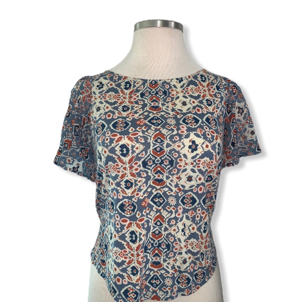 Lucky Brand Mosaic Chiffon Top